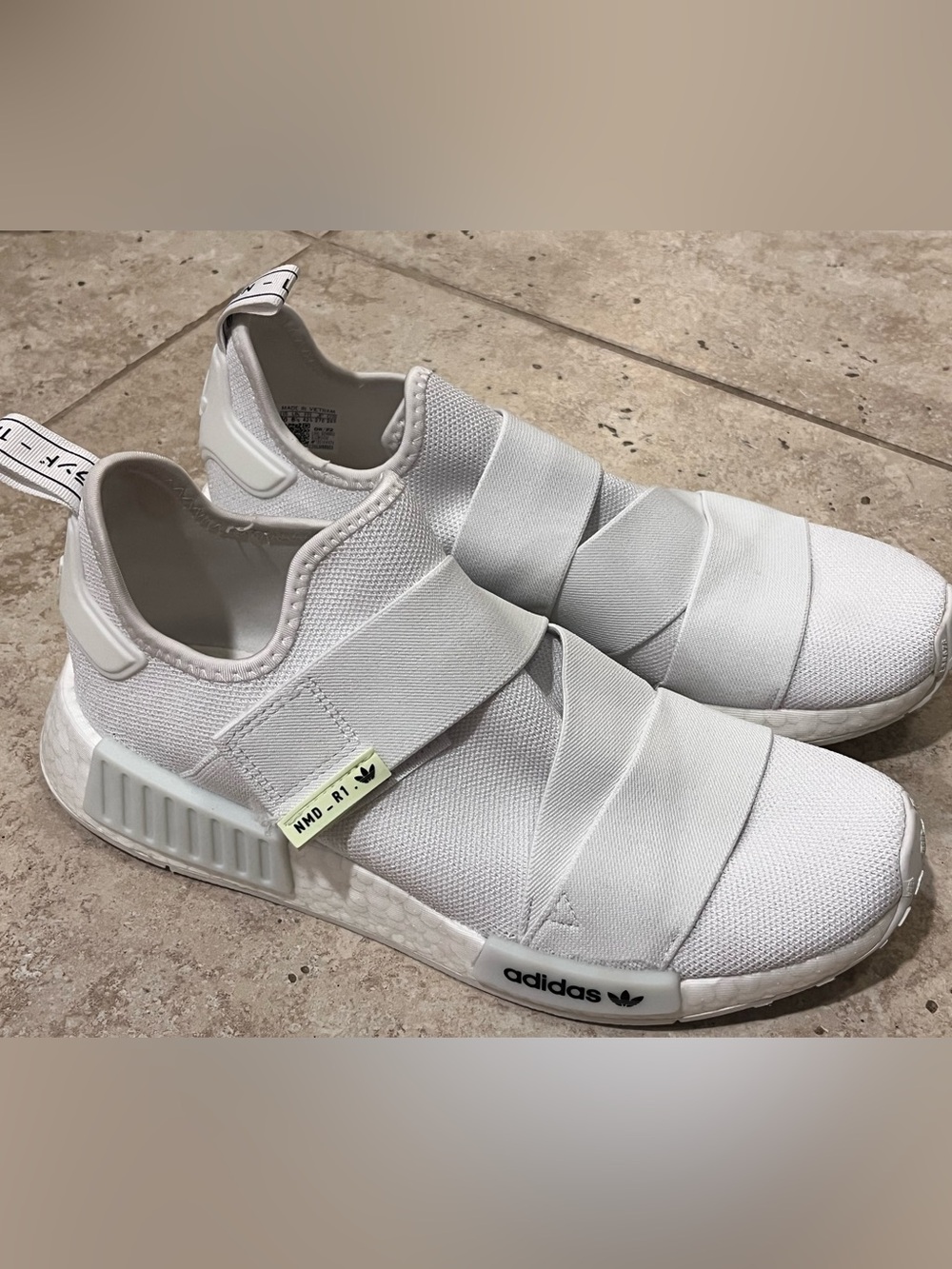 Adidas Women's NMD R1 Slip On Shoes White US Size 10 Elastic Straps NWOB WOW